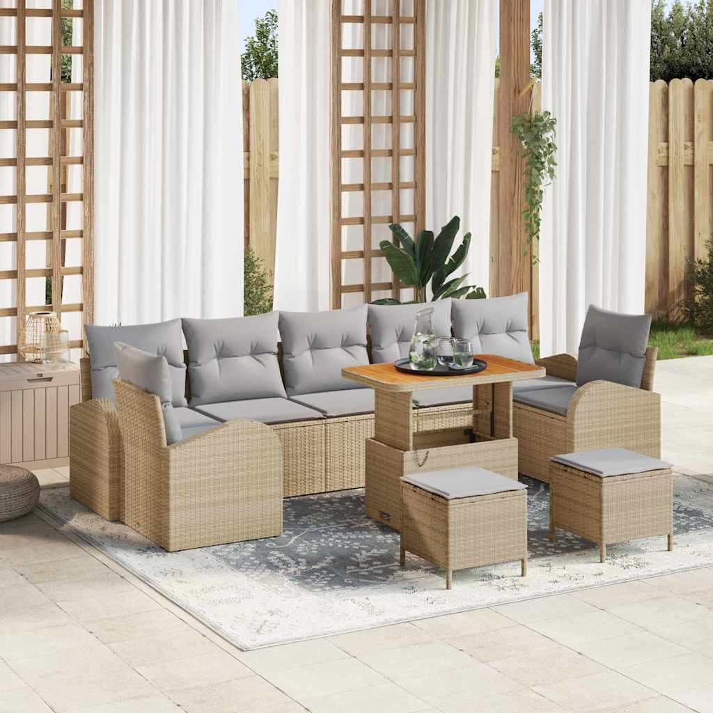 Vidaxl Ensemble De Canapé De Jardin 10 Pcs Beige Et Gris Clair