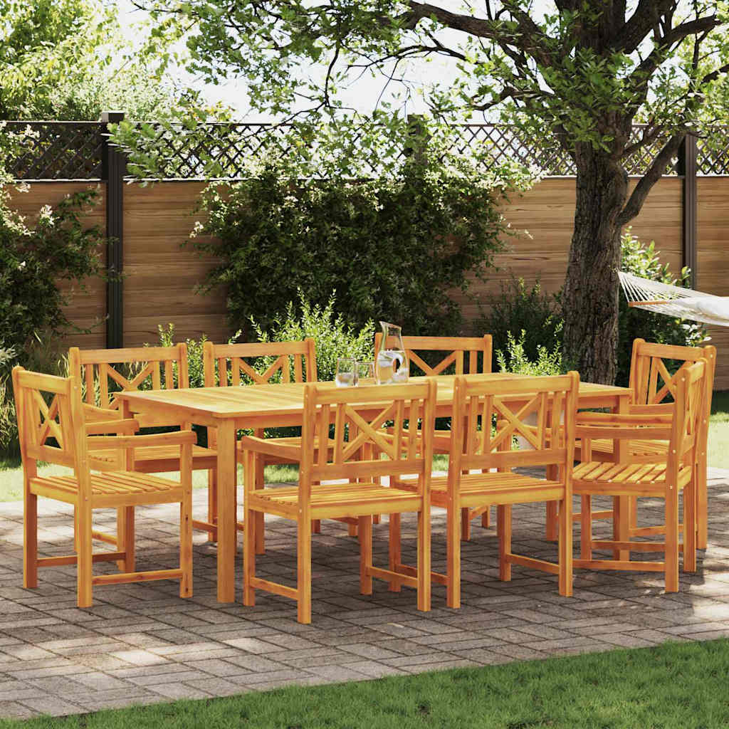 Vidaxl Chaises De Jardin 8 Pcs Naturel Bois D'Acacia Massif