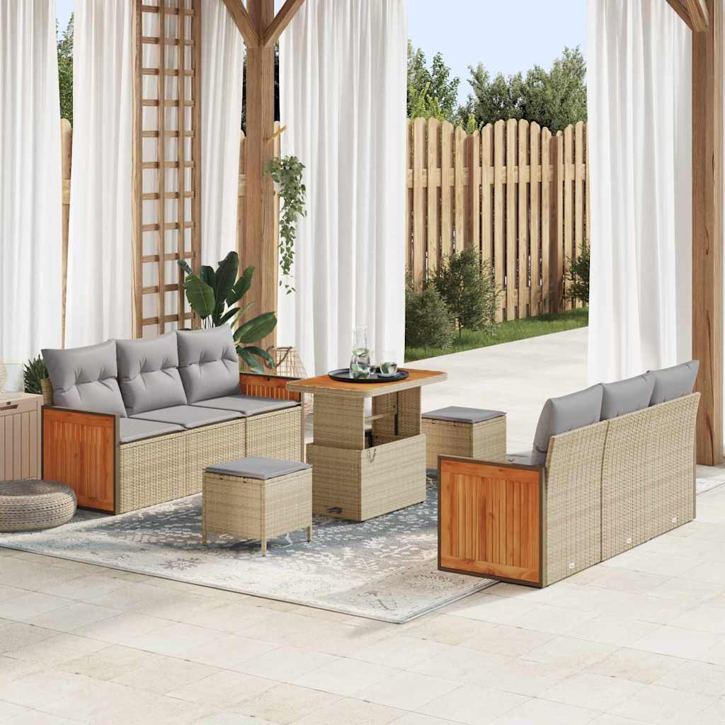 Vidaxl Ensemble De Canapé De Jardin 11 Pcs Beige Et Gris Clair