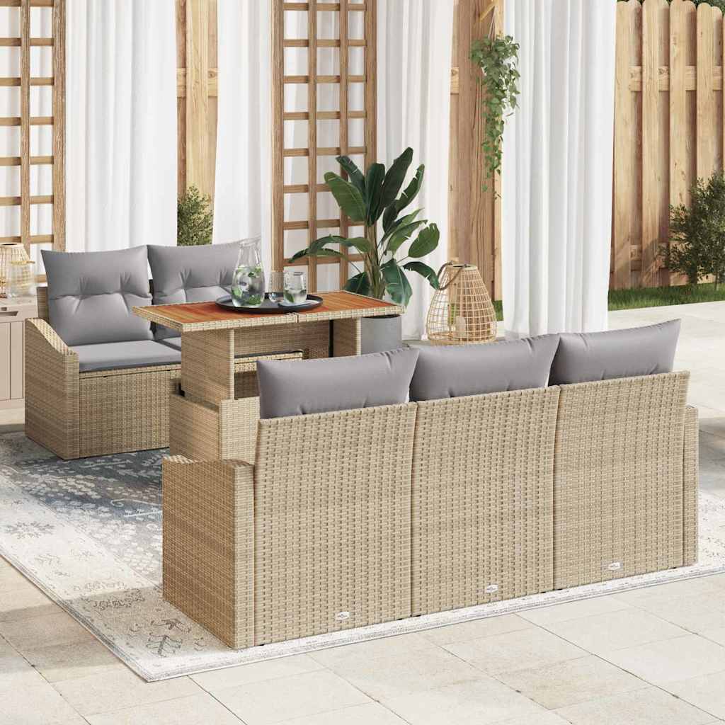 Vidaxl Ensemble De Canapé De Jardin 6 Pc Beige Et Gris