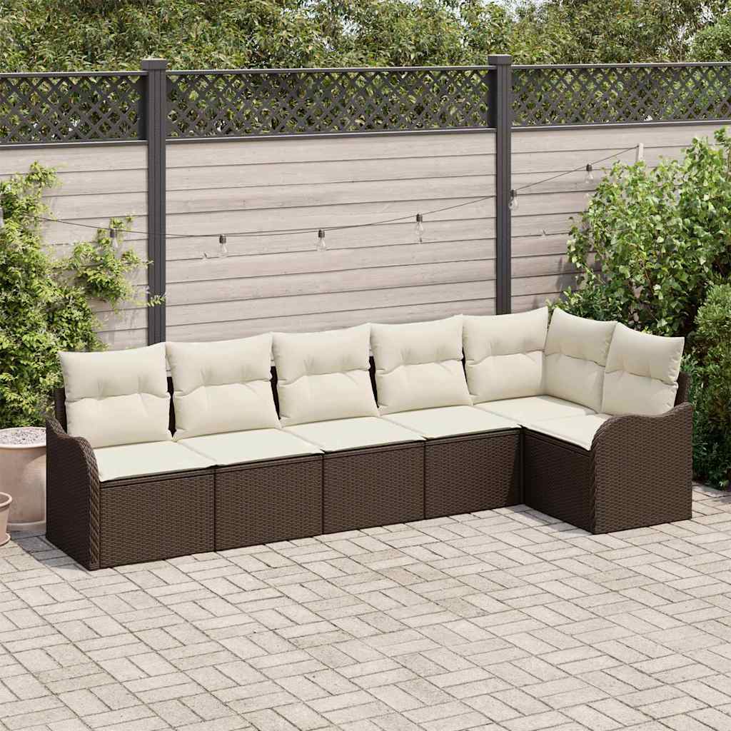 Vidaxl Ensemble De Canapé De Jardin 6 Pcs Marron Polyrotin