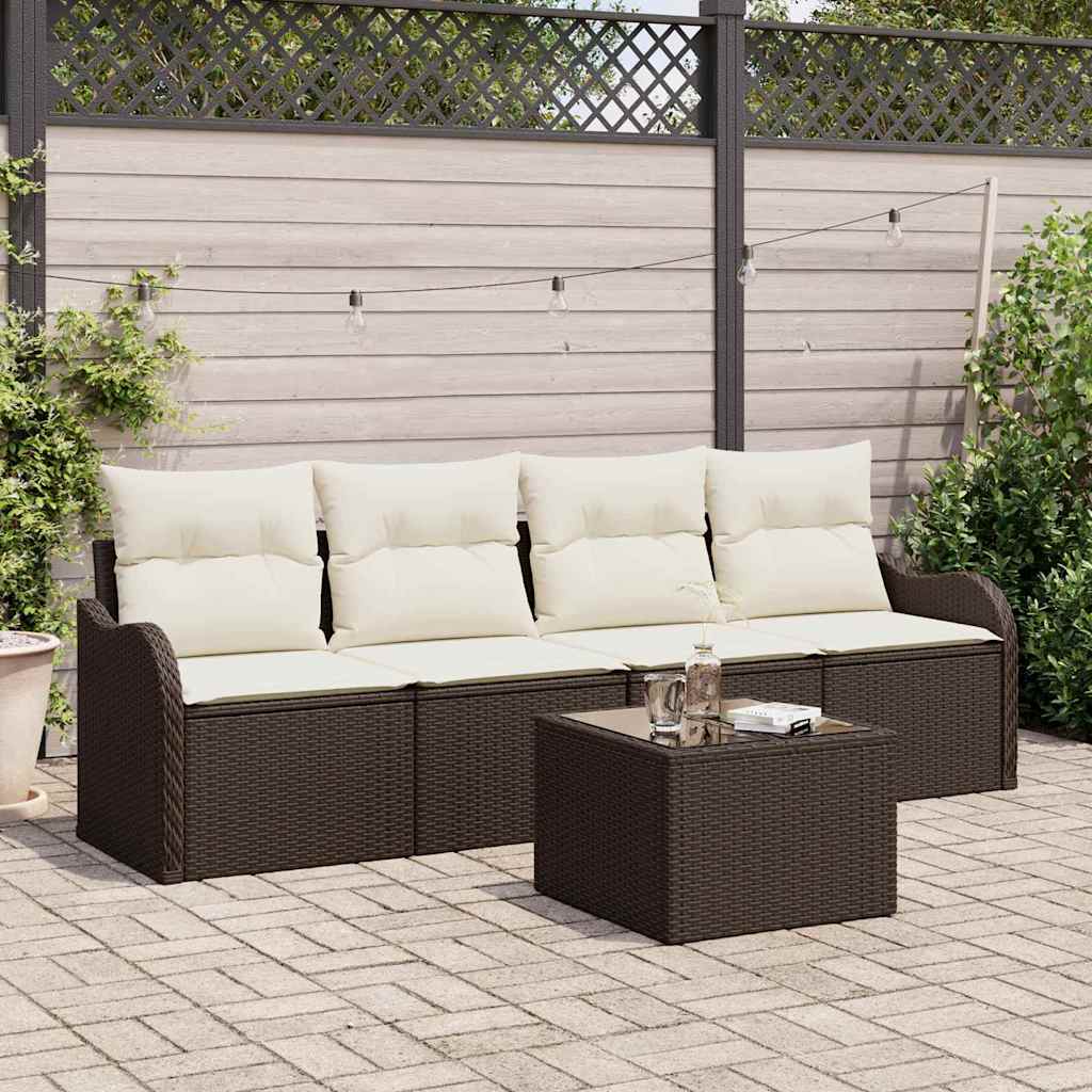 Vidaxl Ensemble De Canapé De Jardin Marron Polyrotin