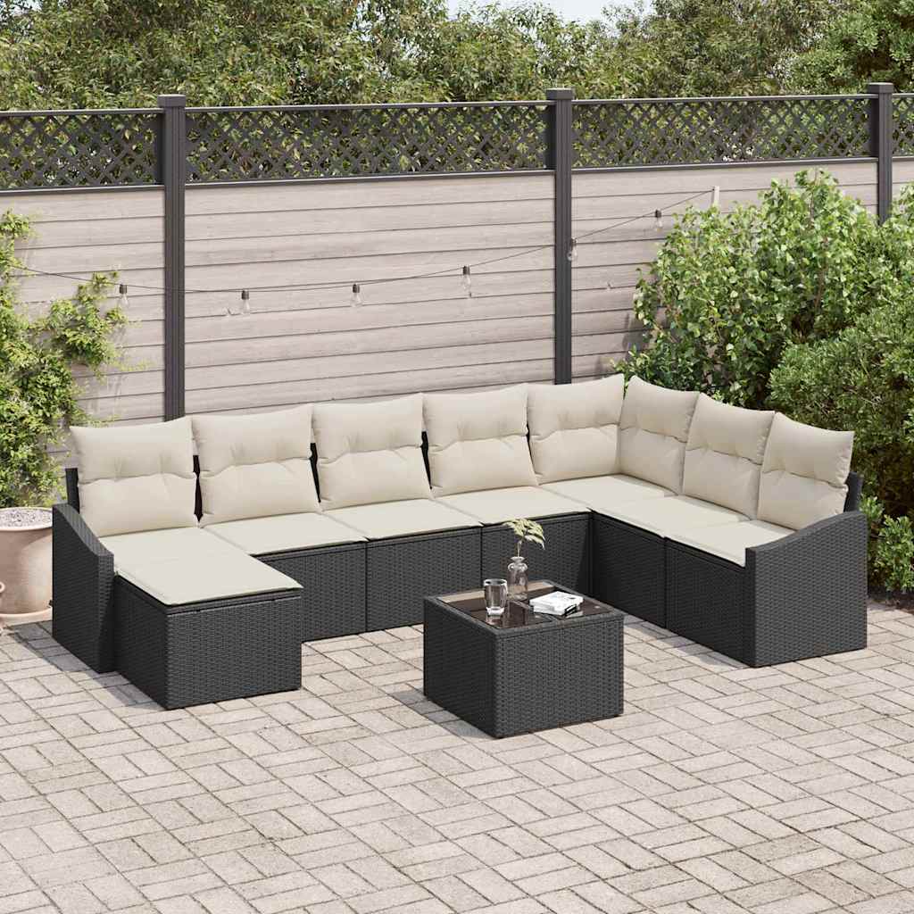 Vidaxl Ensemble De Canapé De Jardin 8 Pcs Marron Et Crème Polyrotin