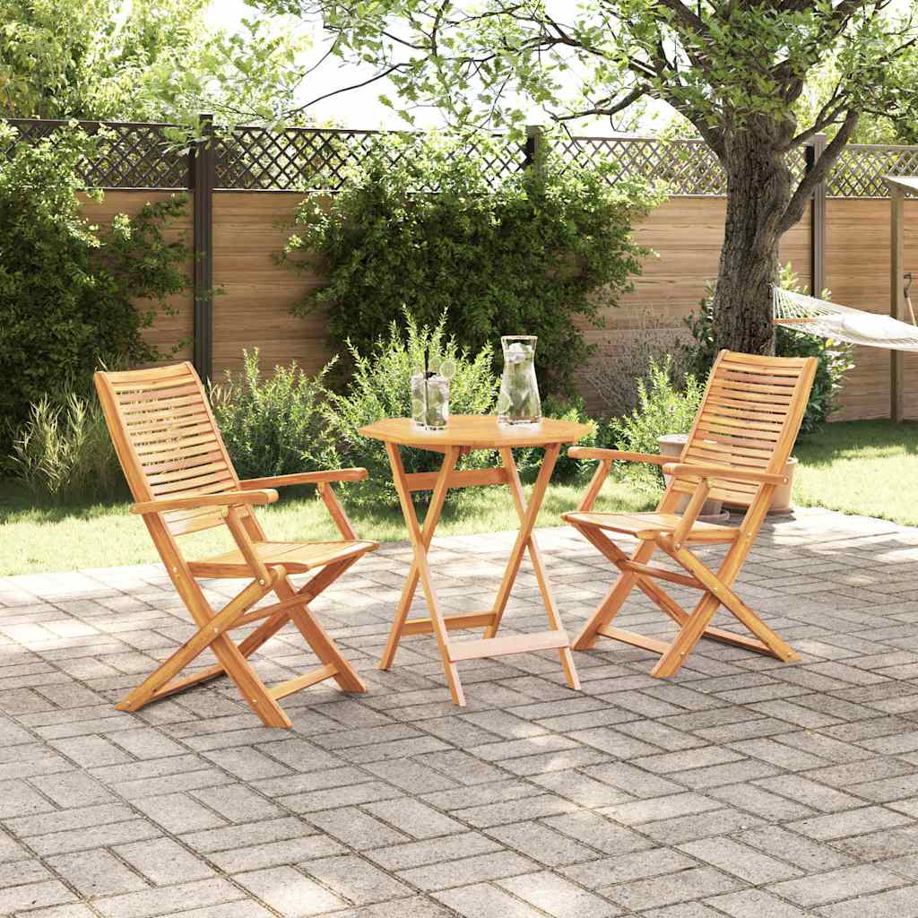 Vidaxl Ensemble Bistro Pliant 3 Pcs Marron Bois D'Acacia Massif