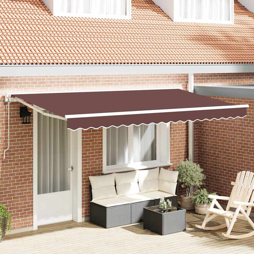 Vidaxl Cadre D'Auvent Marron 400 X 200 Cm Polyester Avec Revêtement Pu