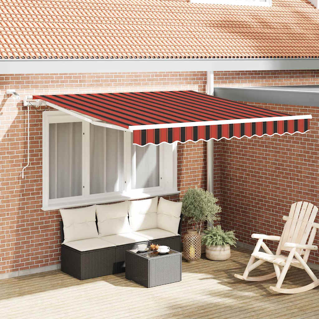 Vidaxl Auvent Rétractable Orange Et Marron 300 X 250 Cm Polyester