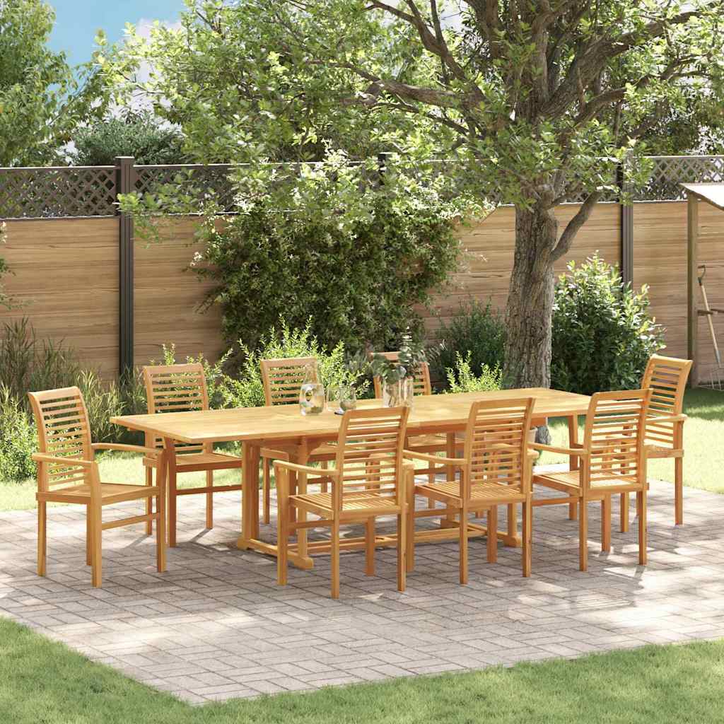 Vidaxl Ensemble De Salle À Manger Pour Jardin 9 Pcs Marron