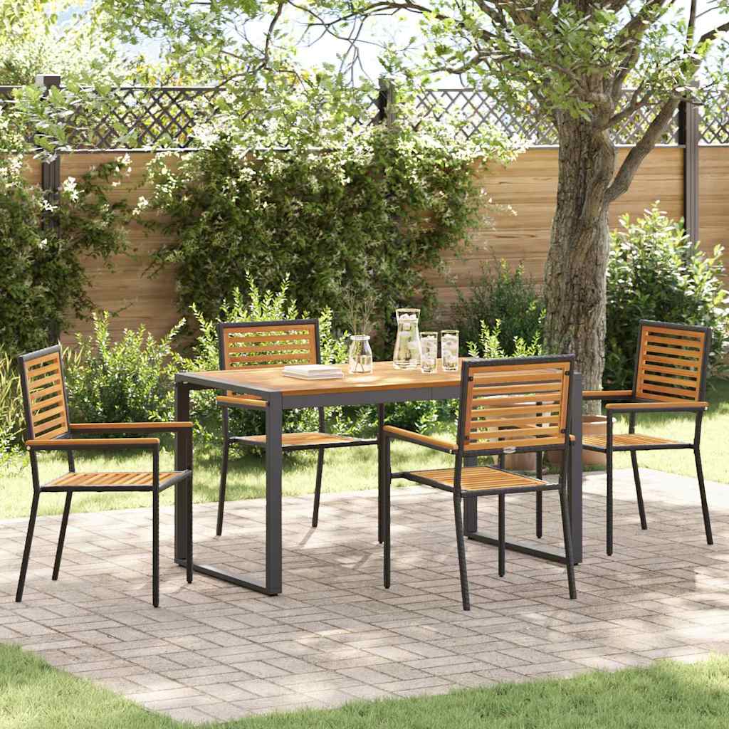 Vidaxl Ensemble De Salle À Manger Pour Jardin 5 Pcs Noir Et Marron