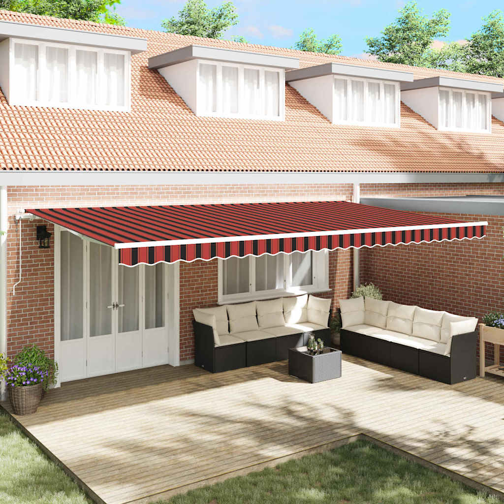 Vidaxl Auvent Rétractable Orange Et Marron 600 × 300 Cm