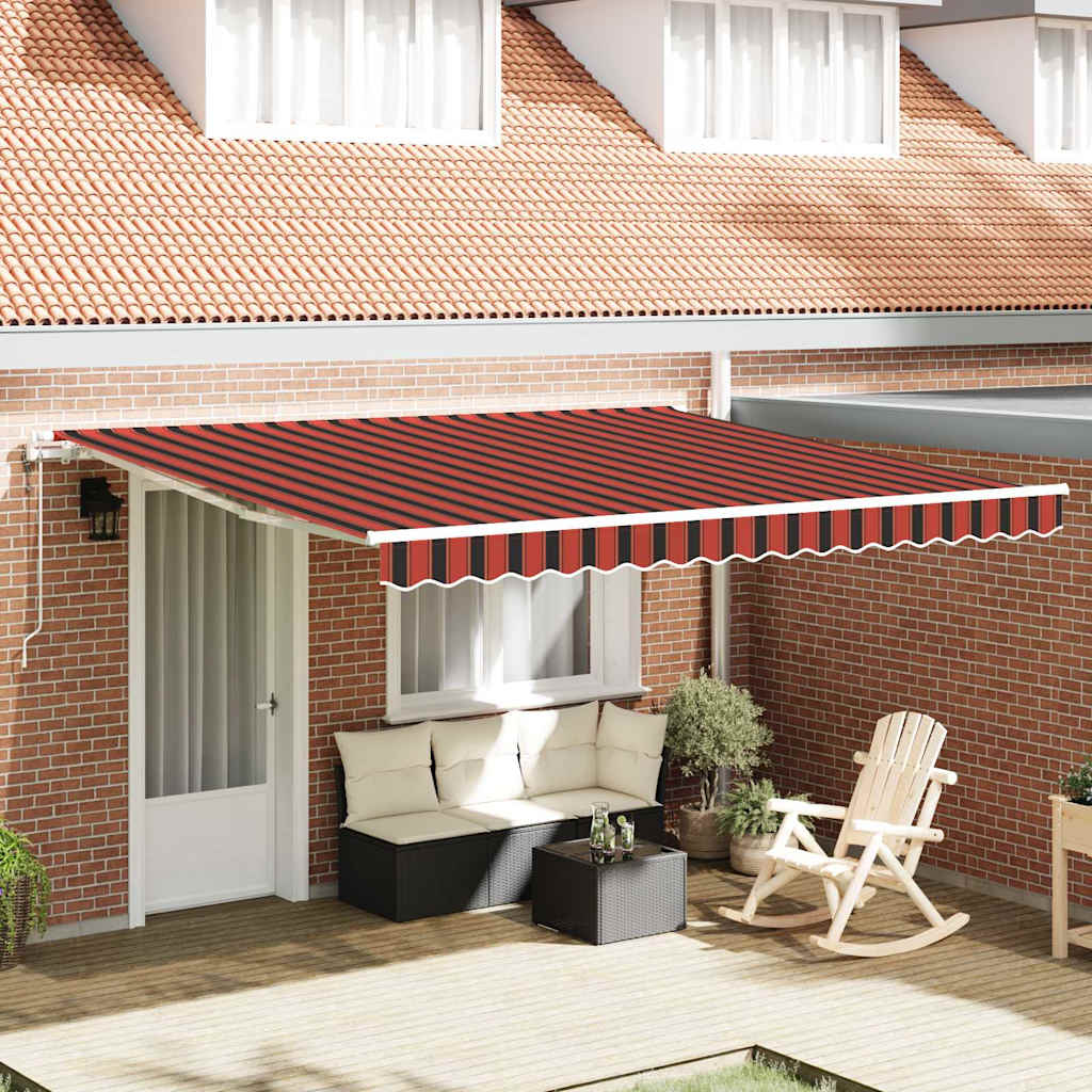 Vidaxl Auvent Rétractable Orange Et Marron 400 × 350 Cm