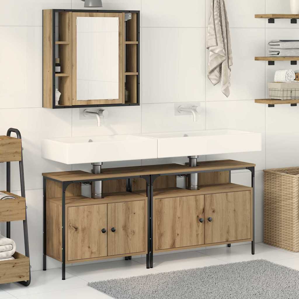 Vidaxl Meubles De Salle De Bain 3 Pc Marron 80 X 30 X 60 Cm