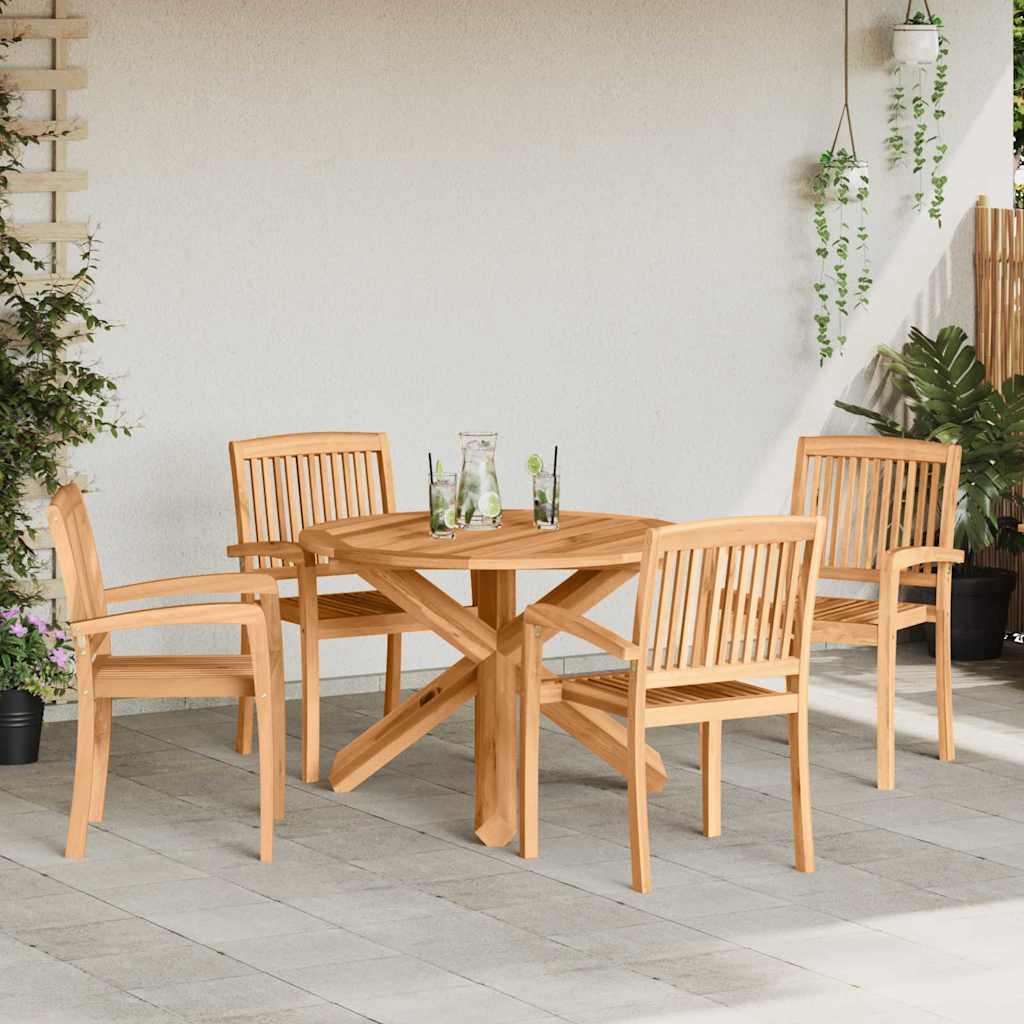 Vidaxl Garten Essgruppe 5 Pcs Natur Massivholz Akazie