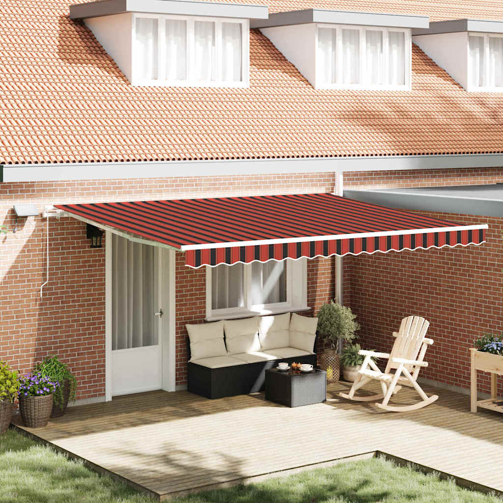 Vidaxl Auvent Rétractable Orange Et Marron 450 × 350 Cm