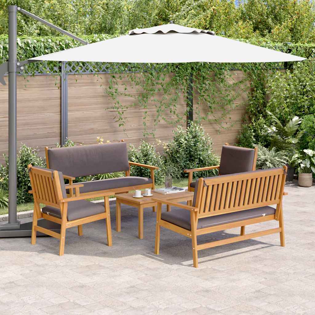 Vidaxl Ensemble De Canapé De Jardin 5 Pcs Marron Bois D'Acacia Massif