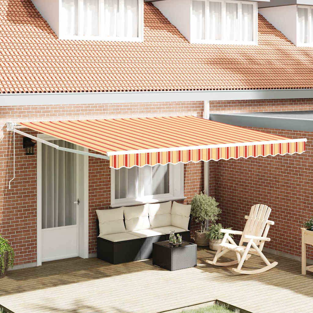 Vidaxl Auvent Rétractable Jaune Et Orange 400 × 300 Cm