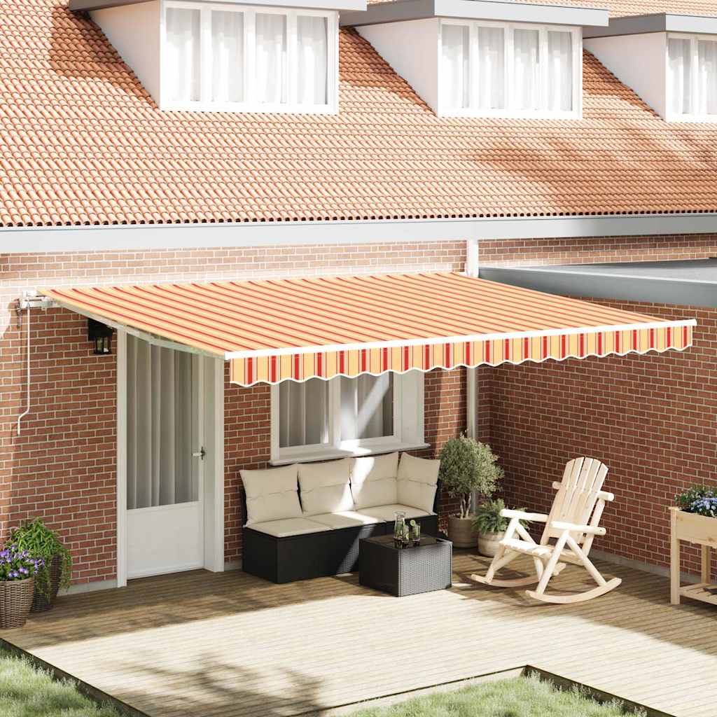 Vidaxl Auvent Rétractable Jaune Et Orange 450 × 300 Cm