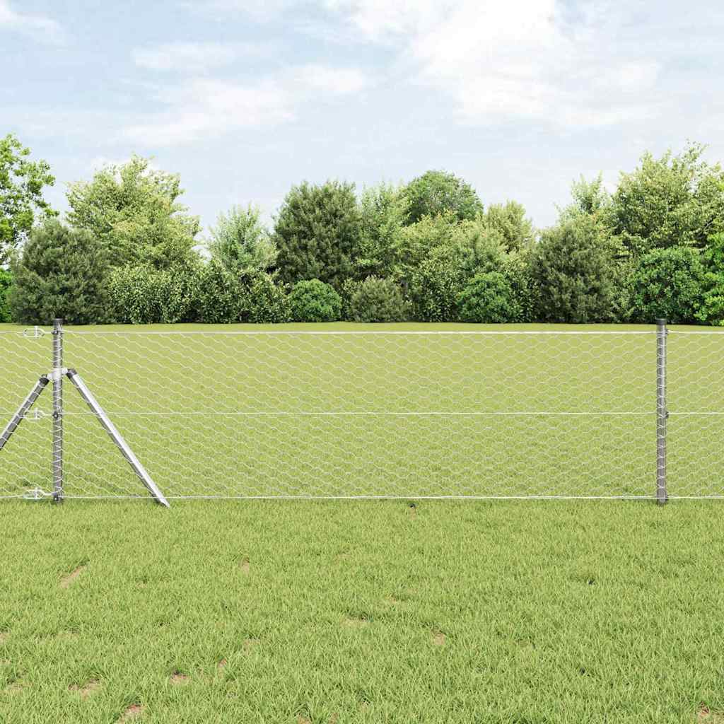 Vidaxl Fixation Au Sol Hexagonale 10 X 0,6 M Acier Galvanisé Argenté