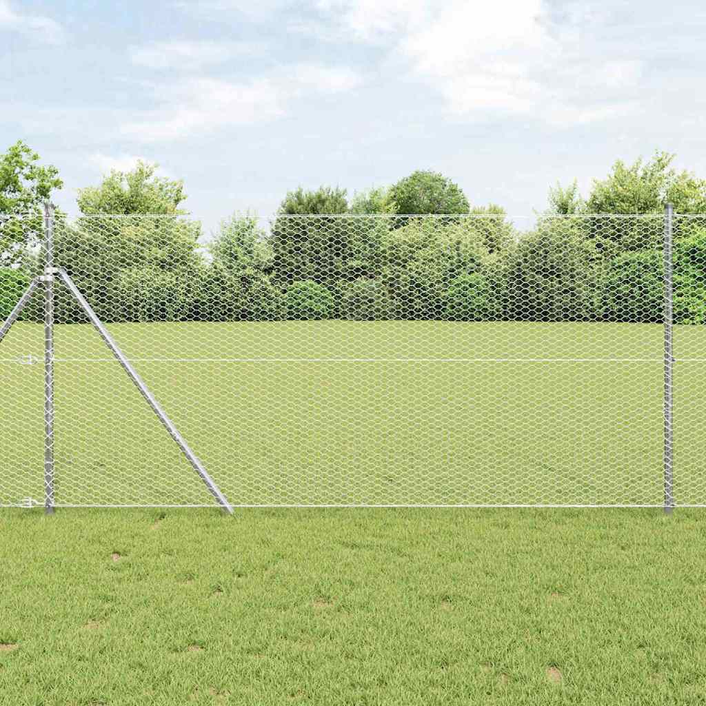 Vidaxl Fixation Au Sol Hexagonale 50 X 1,4 M Acier Galvanisé Argenté