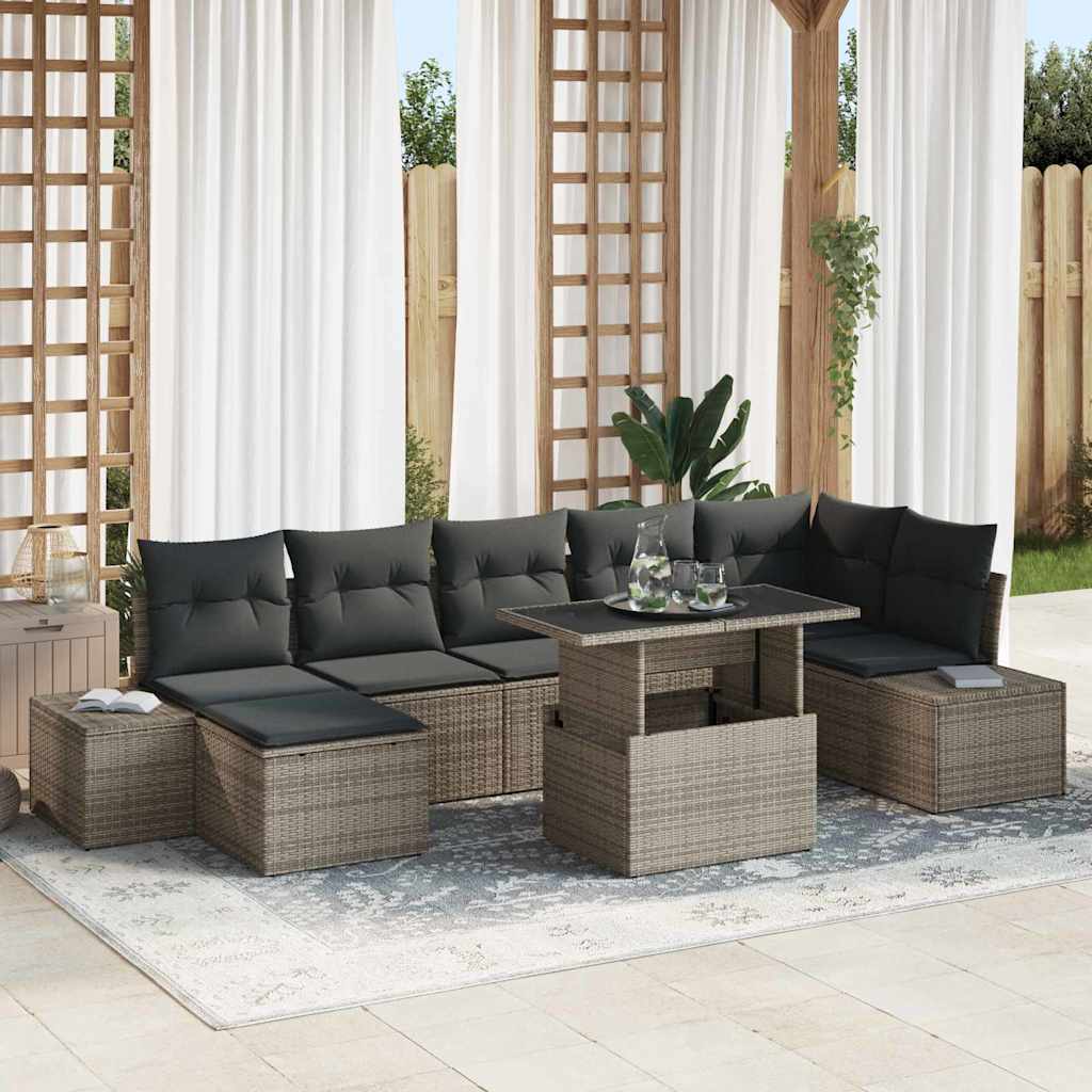 Vidaxl Ensemble De Canapé De Jardin Avec Coussin 8 Pcs Gris