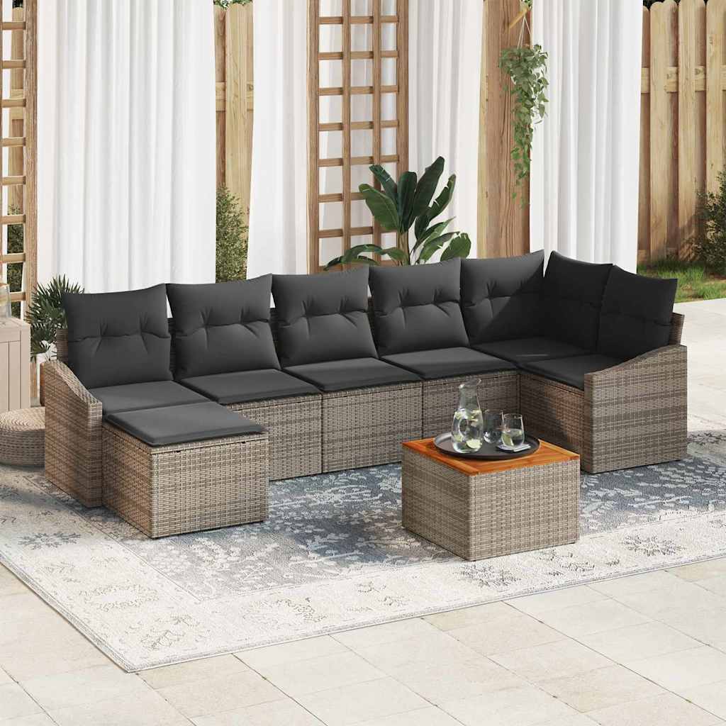 Vidaxl Ensemble De Canapé De Jardin Avec Stockage 8 Pcs Gris Polyrotin