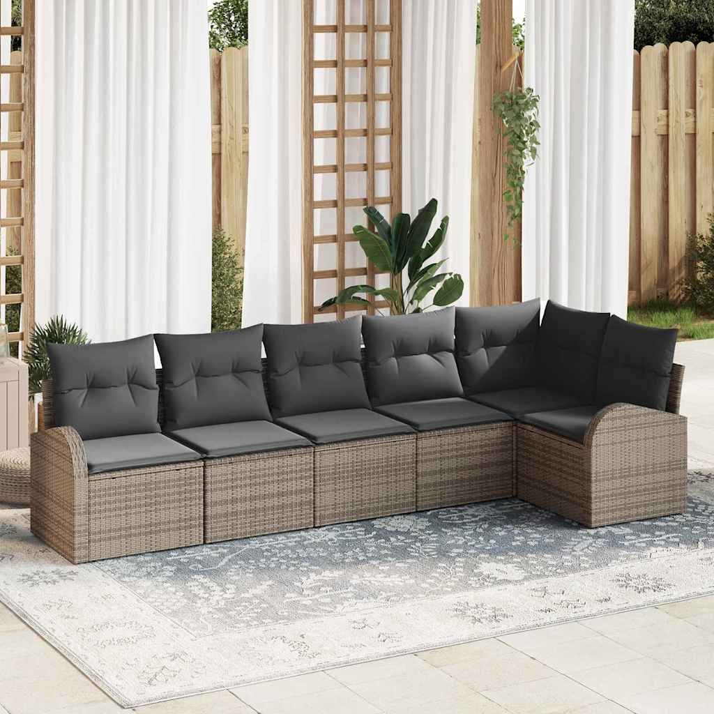 Vidaxl Ensemble De Canapé De Jardin Gris Polyrotin