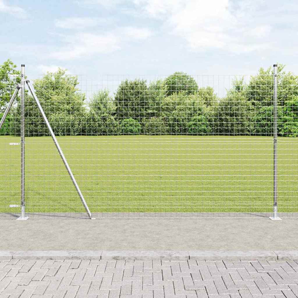 Vidaxl Clôture Euro Extérieure Avec Base En Béton 10 X 1,6 M Argenté