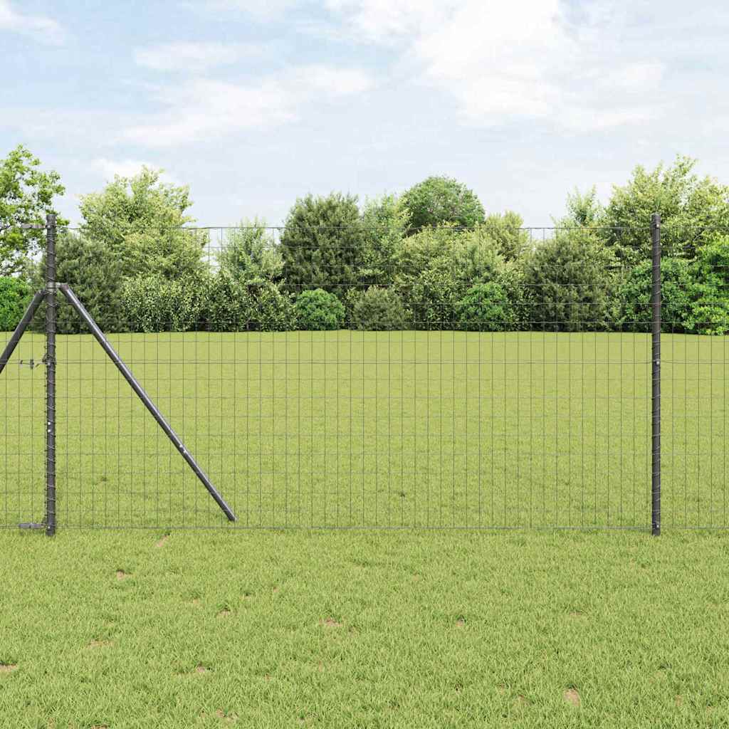 Vidaxl Fixation Au Sol Euro Pour Clôture 25 X 1,2 M Gris Maille