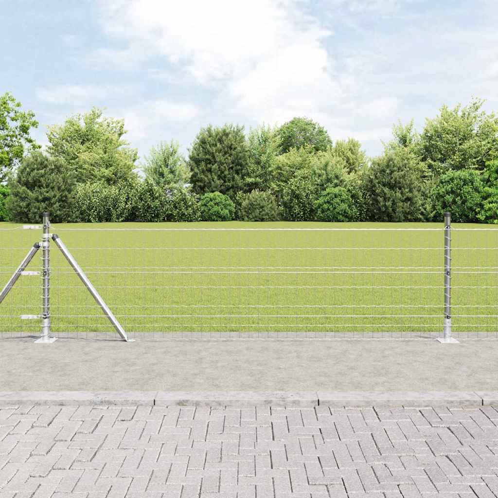 Vidaxl Clôture Euro Extérieure Avec Base En Béton 25 X 0,4 M Argenté