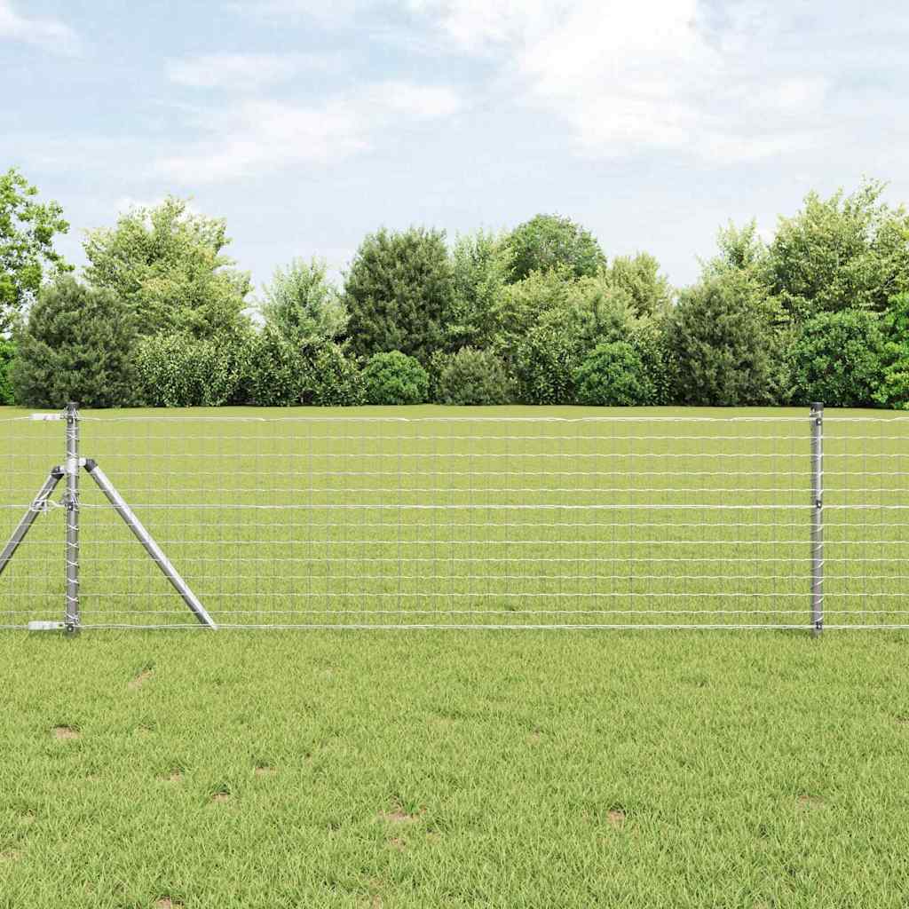 Vidaxl Fixation Au Sol De Clôture Euro Extérieure 25 X 0,6 M Argenté