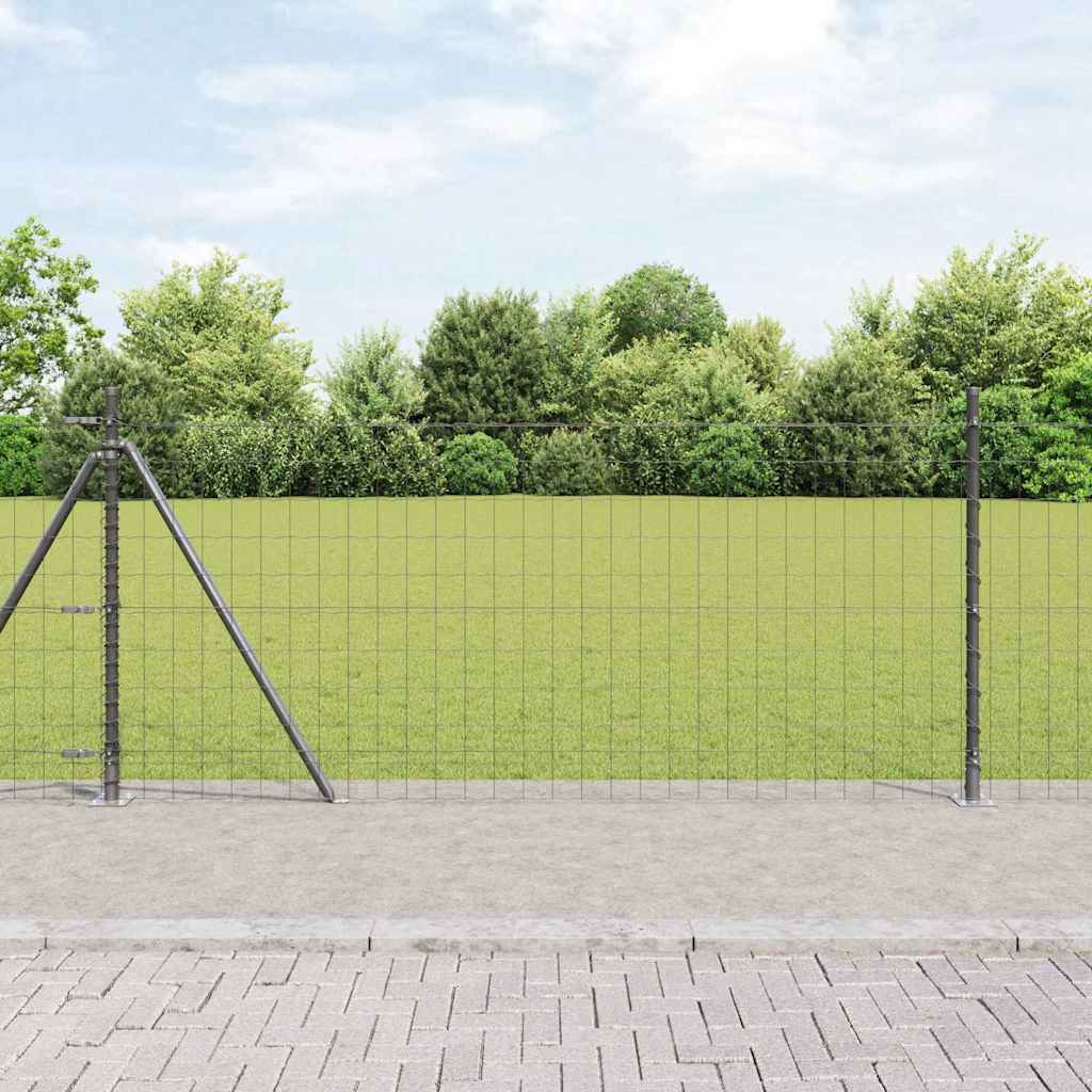 Vidaxl Clôture Euro Avec Base En Béton 10 X 0,8 M Gris Maille