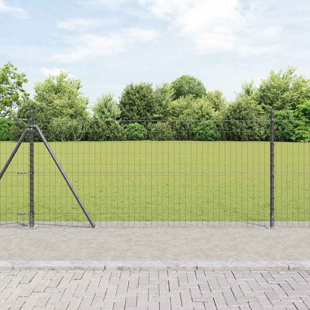 Vidaxl Clôture Euro Avec Base En Béton 25 X 0,8 M Gris Maille