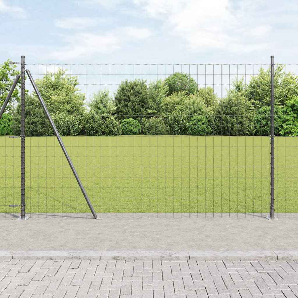 Vidaxl Clôture Euro Avec Base En Béton 10 X 1,4 M Gris Maille