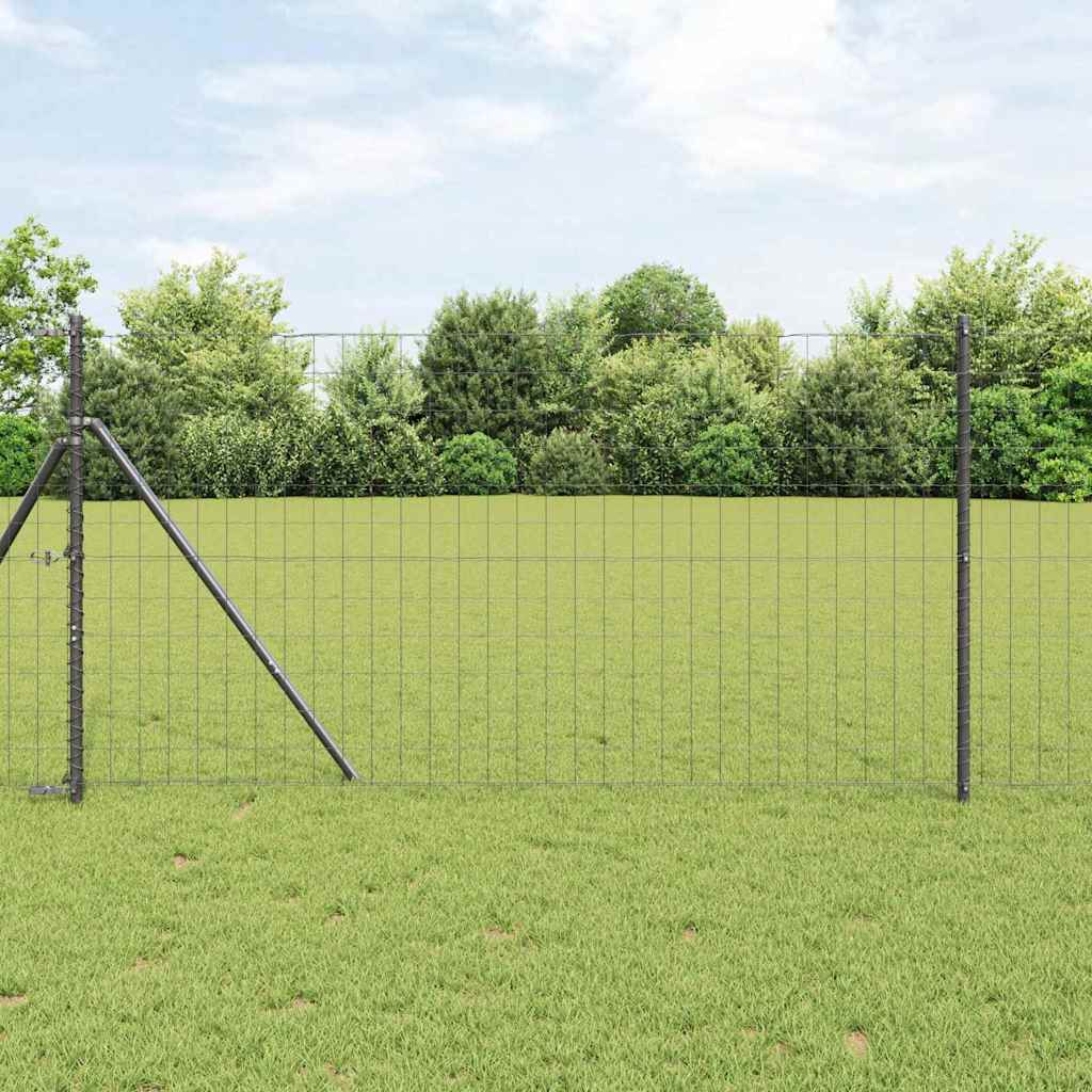 Vidaxl Fixation Au Sol Euro Pour Clôture 10 X 1,2 M Gris Maille