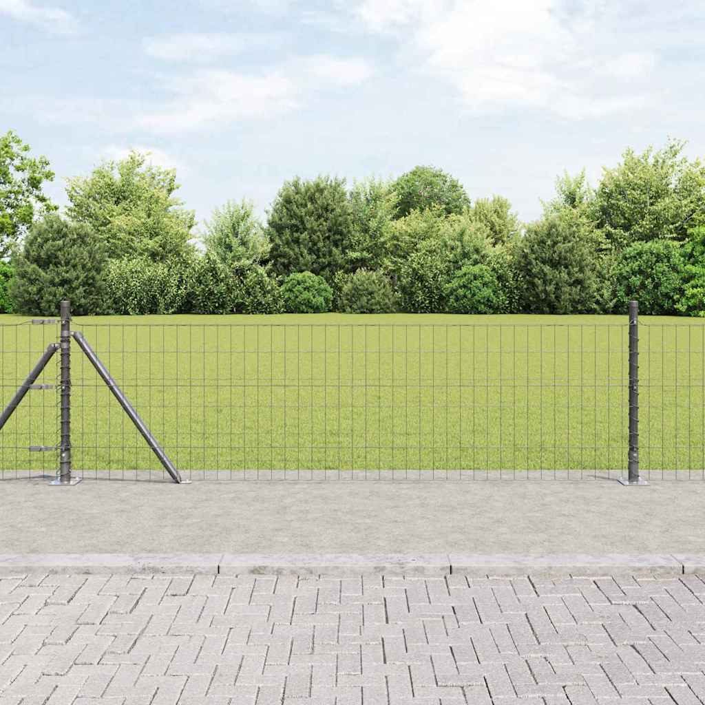 Vidaxl Clôture Euro Avec Base En Béton 50 X 0,4 M Gris Maille