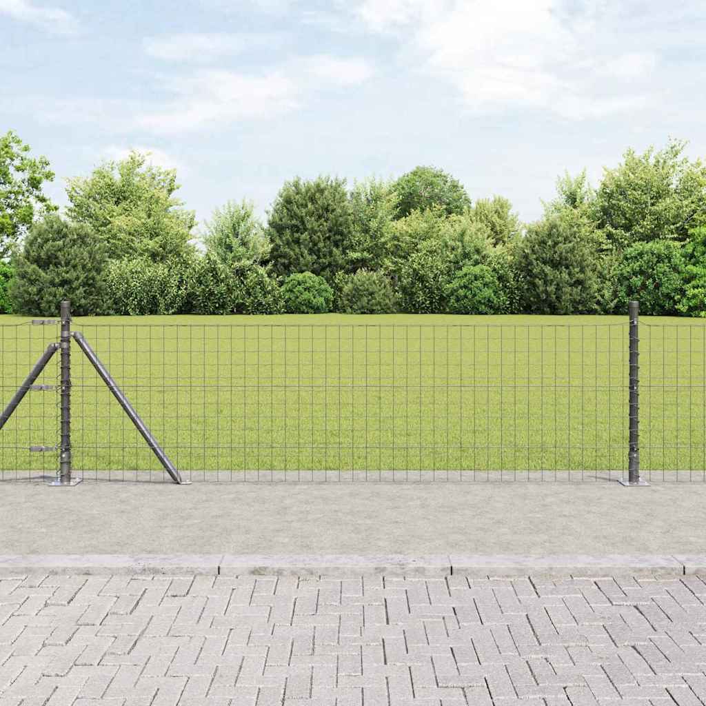 Vidaxl Clôture Euro Avec Base En Béton 50 X 0,6 M Gris Maille