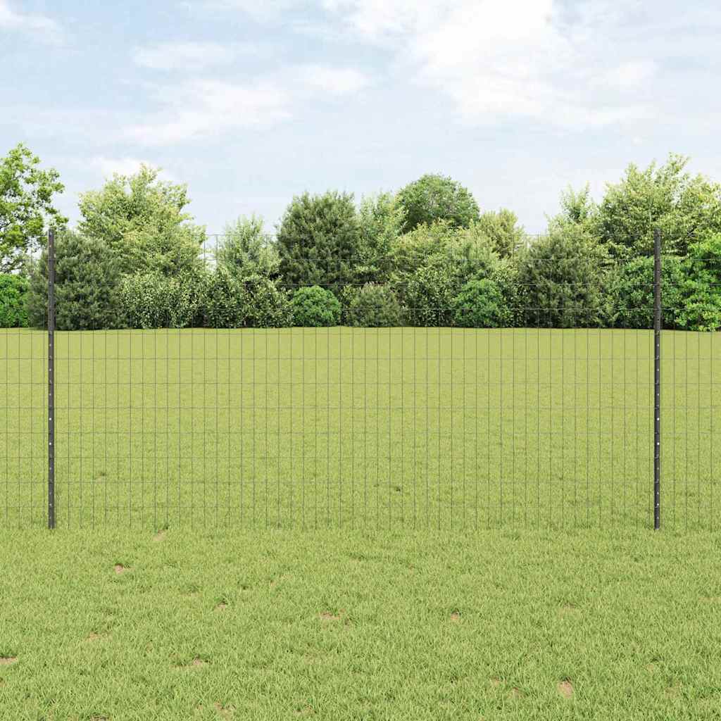 Vidaxl Clôture Euro Avec Poteau 25 X 1,2 M Acier Recouvert De Pvc Gris