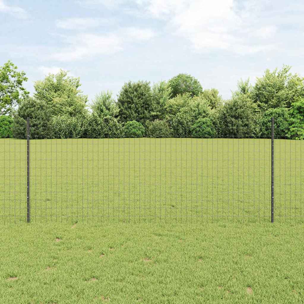 Vidaxl Clôture Euro Avec Poteau 10 X 1 M Acier Recouvert De Pvc Gris