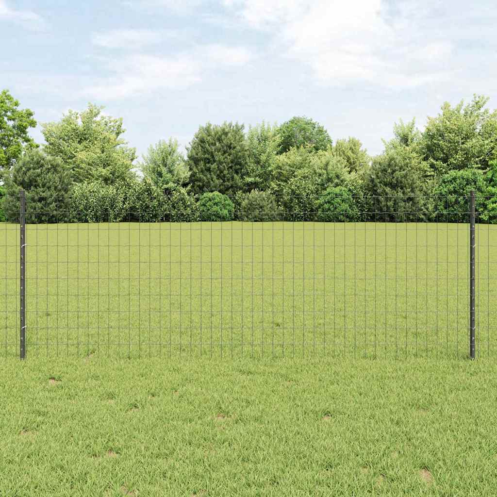 Vidaxl Clôture Euro Avec Poteau 25 X 0,8 M Acier Recouvert De Pvc Gris