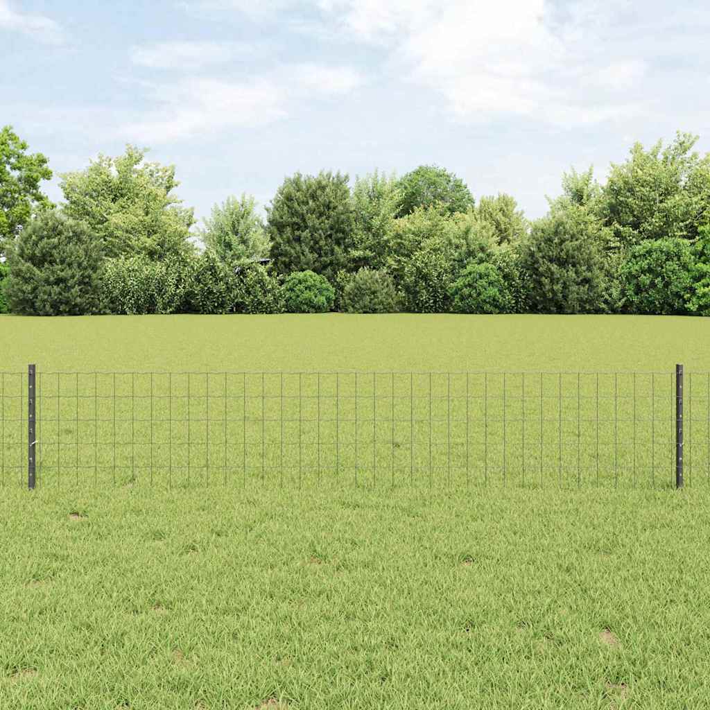 Vidaxl Clôture Euro Avec Poteau 10 X 0,4 M Acier Recouvert De Pvc Gris