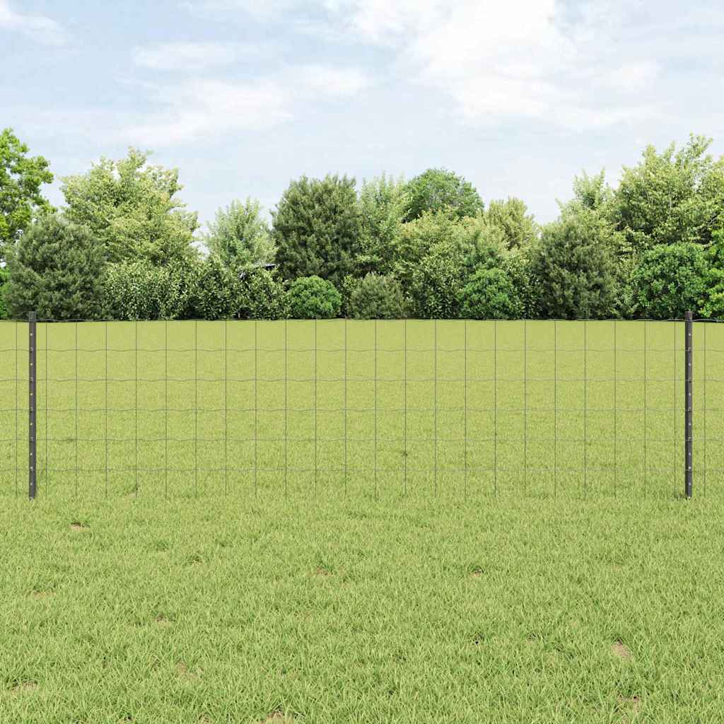 Vidaxl Clôture Euro Avec Poteau 25 X 0,6 M Acier Recouvert De Pvc Gris