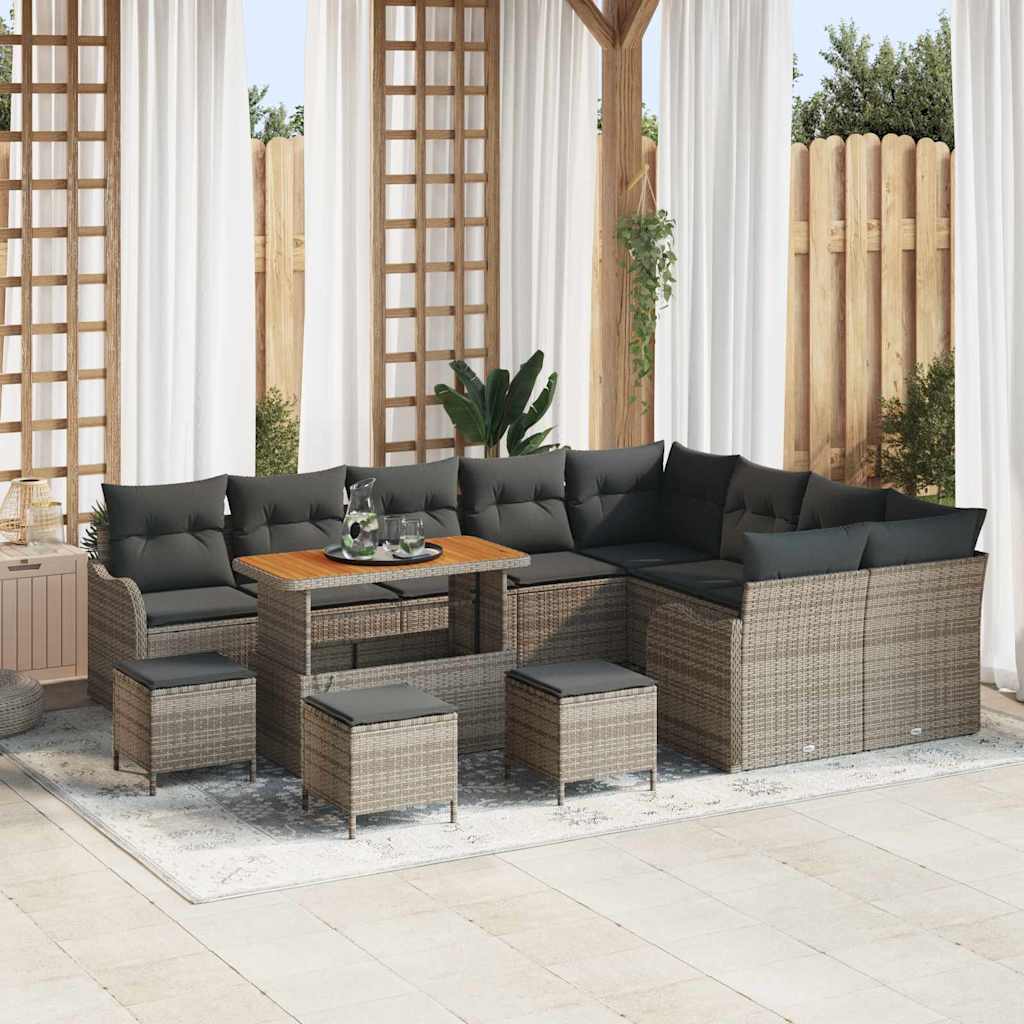 Vidaxl Ensemble De Canapé De Jardin Avec Coussin 13 Pcs Gris