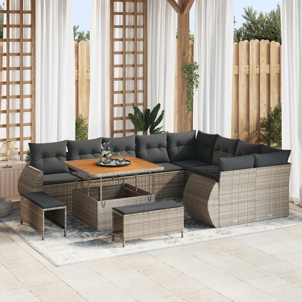 Vidaxl Ensemble De Canapé De Jardin Avec Coussin 12 Pcs Gris