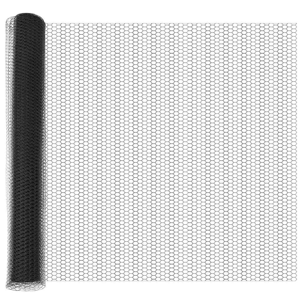 Vidaxl Clôture Hexagonale Avec Poteau 25 X 1,4 M Gris Maille