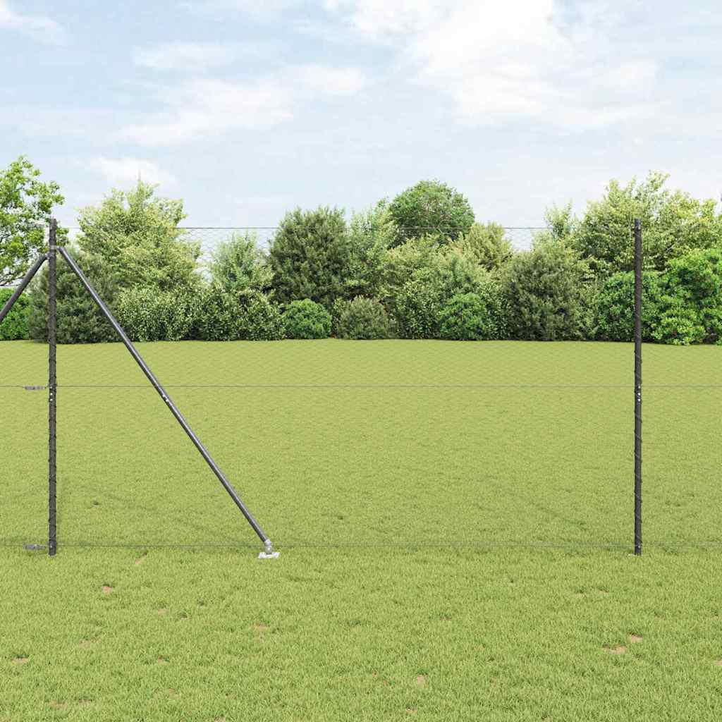 Vidaxl Clôture Hexagonale Avec Poteau 50 X 1,5 M Gris Maille