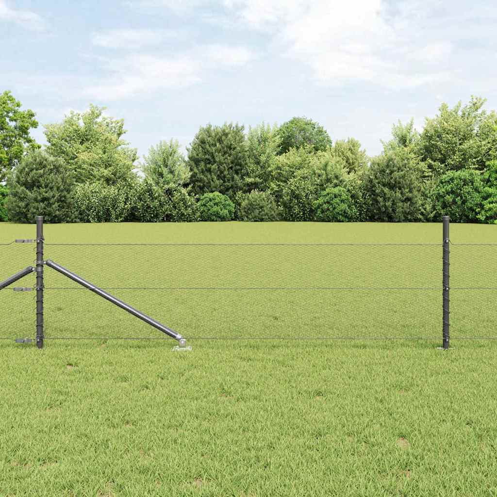 Vidaxl Clôture Hexagonale Avec Poteau 50 X 0,8 M Gris Maille