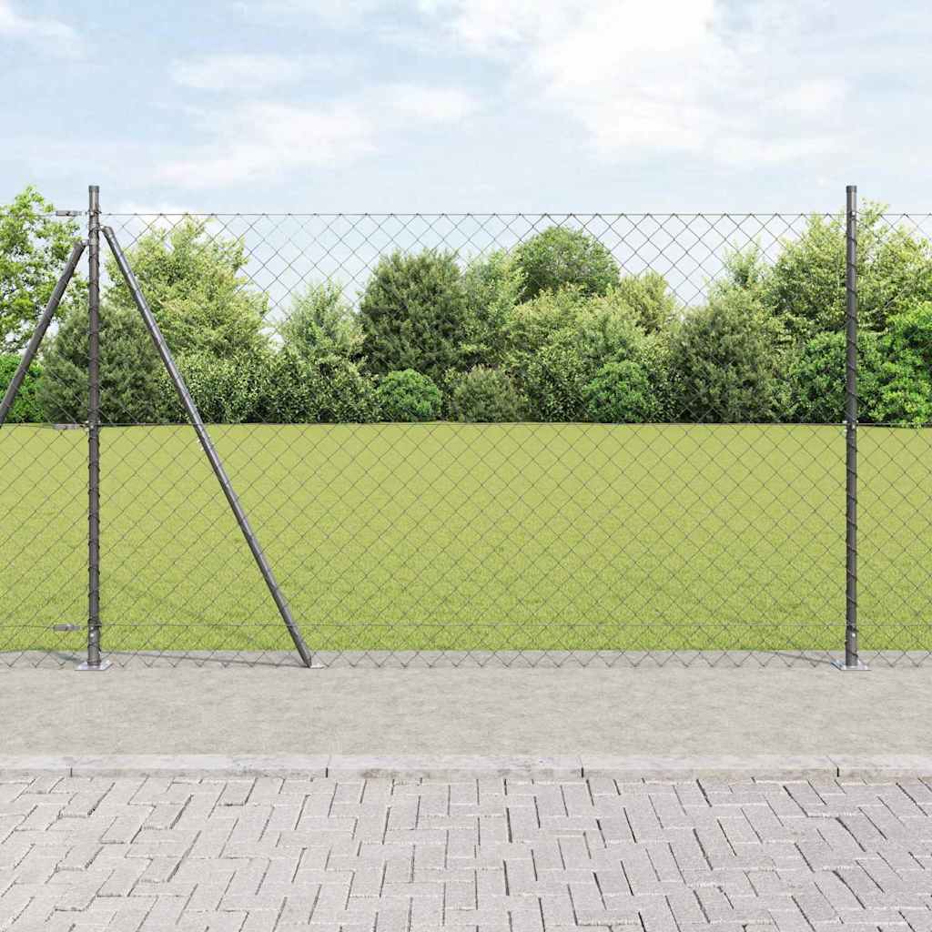 Vidaxl Clôture En Maillons De Chaîne Avec Socle En Béton 10 X 1,6 M