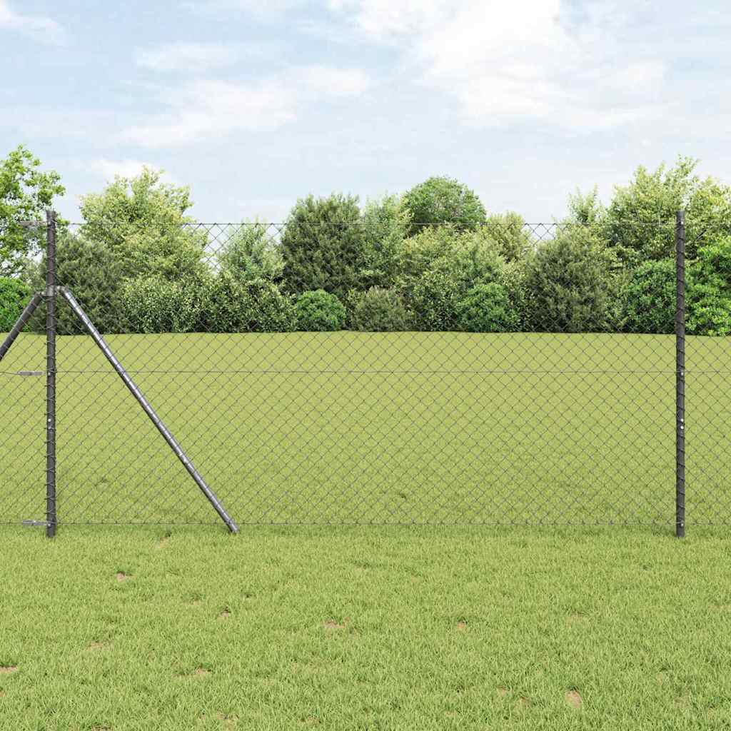 Vidaxl Clôture En Mailles De Chaîne Avec Fixation Au Sol 25 X 1 M Gris