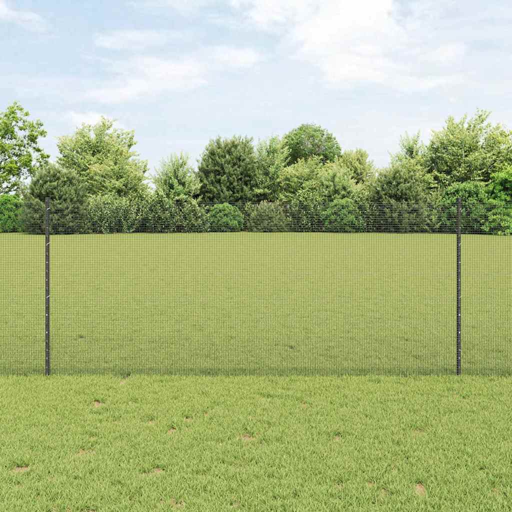 Vidaxl Clôture En Fil Soudé Avec Poteaux 10 X 1 M Acier Galvanisé Gris