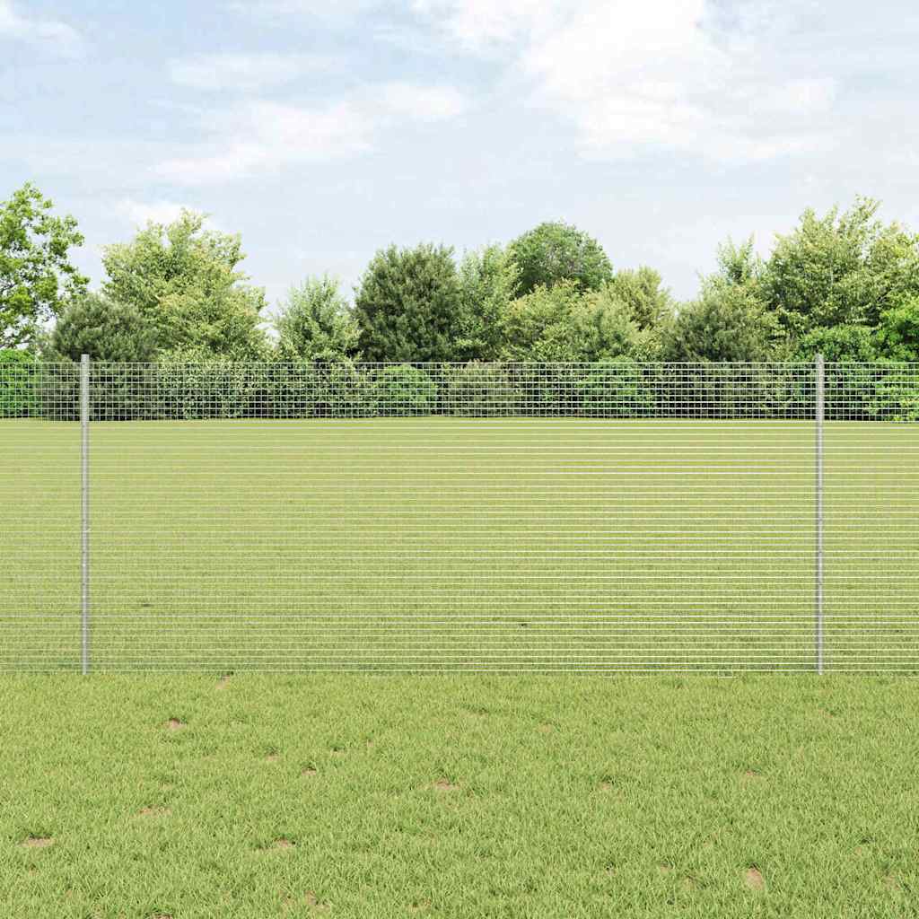 Vidaxl Clôture En Fil Soudé Avec Poteaux 100 X 1 M Acier Galvanisé