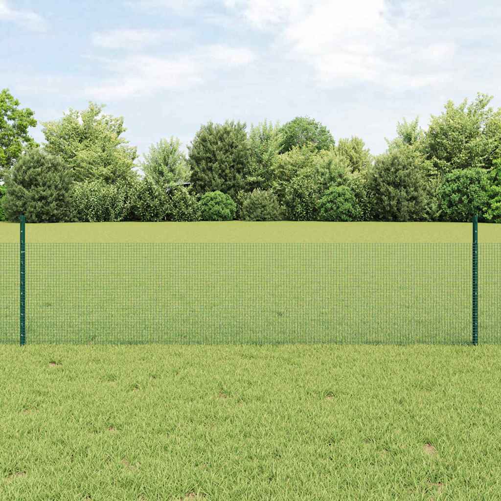 Vidaxl Clôture En Fil Soudé Avec Poteaux 25 X 0,5 M Acier Galvanisé